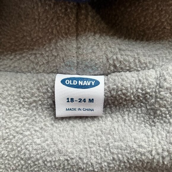 Old Navy Bear Grey Blue Fleece Bunting 18-24M Toddler Winter Wear - Picture 3 of 16